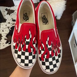 Checkered Flame Vans